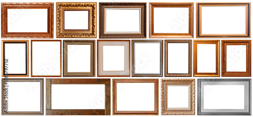 set of isolated picture frames gallery exhibition interior