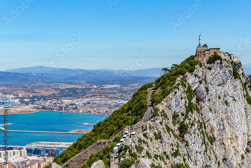 Aerial view of top of Gibraltar Rock, in Upper Rock Natural Reserve