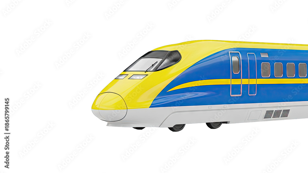 Fototapeta premium High-speed train with yellow and blue livery