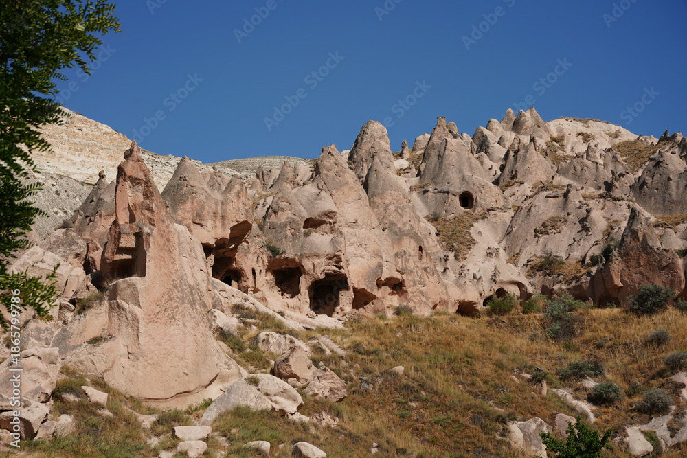 Fototapeta premium Rock Formations in Zelve Valley, Nevsehir, Turkiye