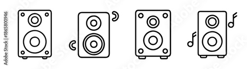 Speaker system vector illustration for audio equipment and music listening experience design