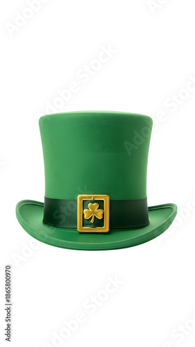 St patrick's day green top hat isolated on transparent background