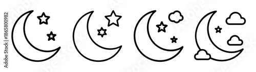 Moon and stars vector graphic crescent moon illustration night sky design astrology celestial art drawing