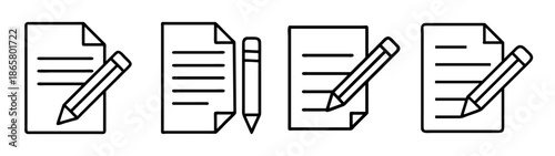 Illustration of writing documents with pencil for education and business concept design vector