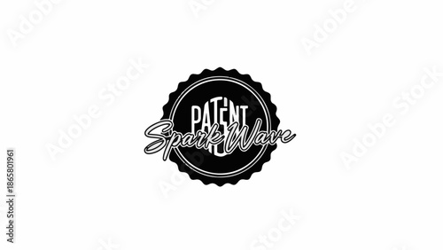 Retro circular emblem with "Patent" and "Spark Ware" text