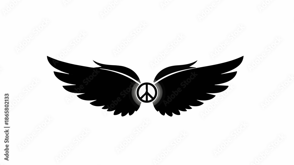Obraz premium Symbol of peace with outstretched wings, representing hope and freedom