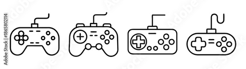 Various game controllers vector illustration for gaming console and pc controllers design assets
