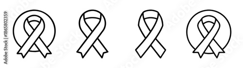 Collection of awareness ribbon vector illustration for support and charity campaigns design element