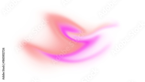 Abstract pink and red swirl on transparent background
