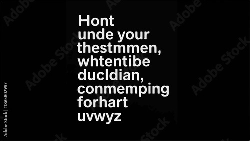 Abstract typographic art with a dark background and white text, creating a mysterious and intellectual feel.