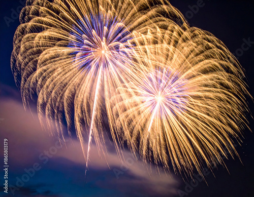 Abstract Fireworks Light Streaks with Dark Background