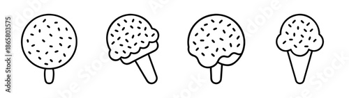 Ice cream popsicle drawing summer treat vector illustration black and white line art dessert design