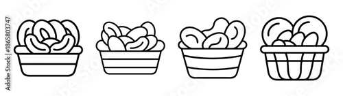 Line art succulent plants in pots vector illustration for coloring page and design projects drawing