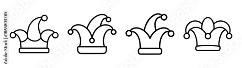 Find clip art of jester hats, fool hats, carnival hats, mardi gras hats, jester cap, fool cap vector