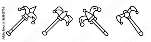 Find your perfect jester scepter drawing vector image collection for creative projects today now