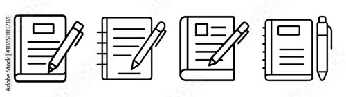Notebooks and pens vector illustration for writing notes and creative ideas design concept art
