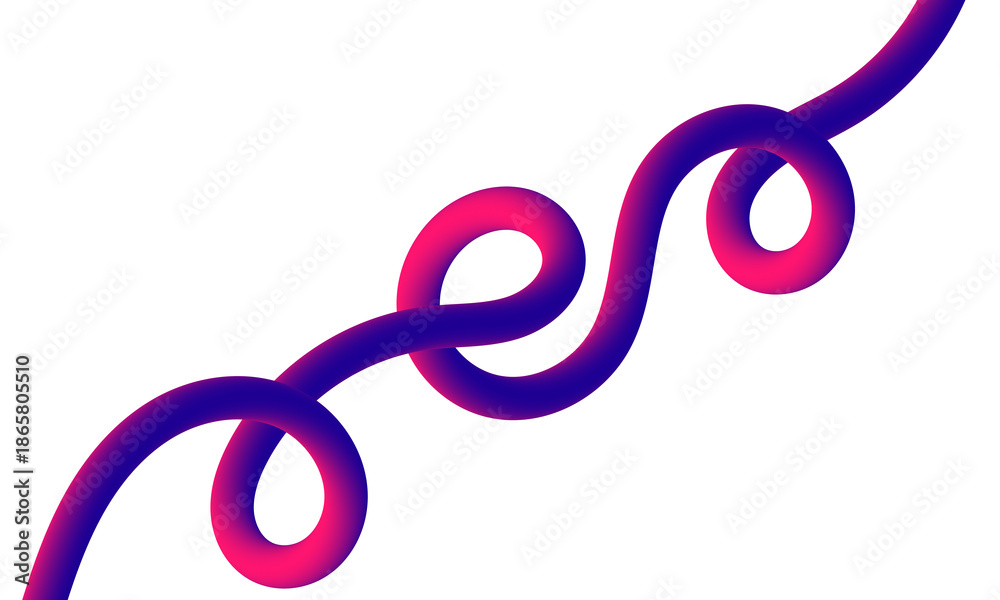 Obraz premium A vibrant twisting purple and pink ribbon design on transparent background
