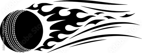 Cricket Ball Flying Speed Motion Vector Illustration