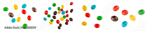 Fotografija Chocolate peanut candy colorful glaze scattered dragee isolated