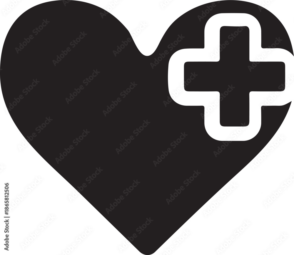 Obraz premium Medical heart symbol isolated on white background, Vector, illustration