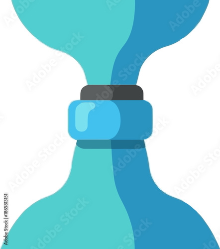 Close-up of a large water jug's neck and cap, emphasizing its smooth, curved, and simple design