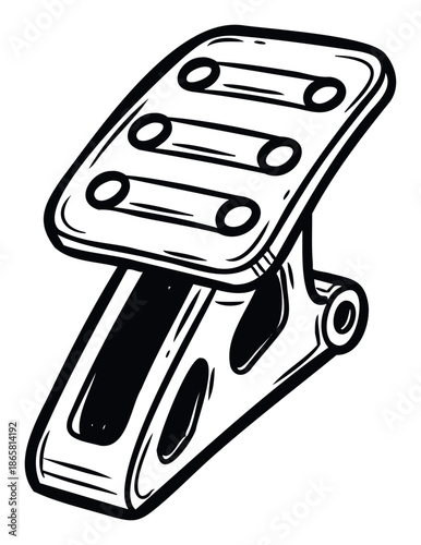 A simple black and white drawing of a clothes peg commonly used for hanging laundry to dry, suitable for various household and everyday object themed projects or instructional materials