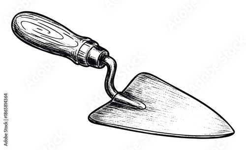 Vintage style hand trowel for gardening, digging, and planting, perfect for various home improvement and construction related applications and materials.