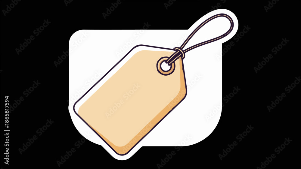 Fototapeta premium A blank, tan tag with a loop and string, perfect for custom labeling