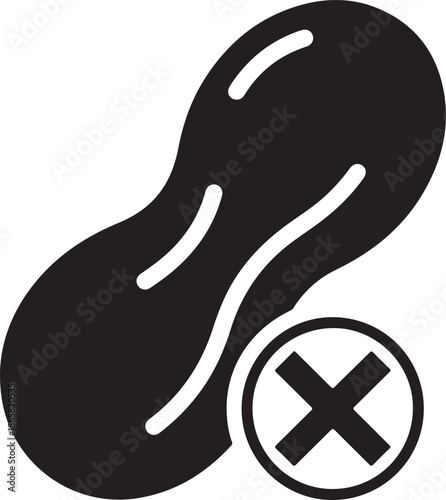 Peanut allergy warning isolated on white background, Vector, illustration