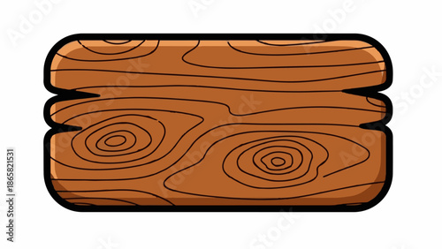 A rustic wooden sign with prominent grain texture