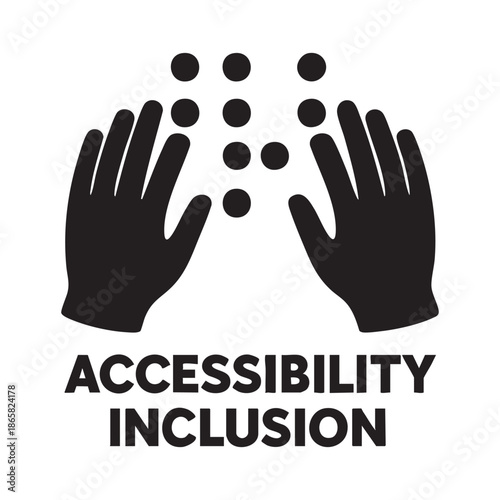 World Braille Day silhouette illustration of blind person reading braille book accessibility awareness vector