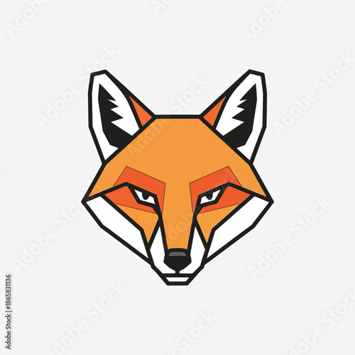 Orange fox head mascot cartoon vector illustration