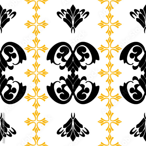 Geometric, ethnic oriental ikat seamless pattern treditional Design for background, carpet wallpaper, clothing, wrapping, batik, fabric, Vector illustration, embroidery style.