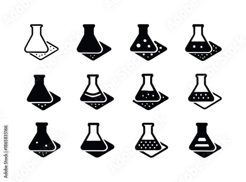 Lab Logo Variations. Laboratory floor. Icon set. Set Logo of laboratory floor: rubber mat texture. harmonious logo variations of the same emblematic concept,