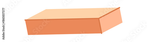 Flat wooden Jenga game block in simple style. Rectangular block for boardgame fun and skill activities. Great for table games, toy concepts, or entertainment visuals, isolated on white.