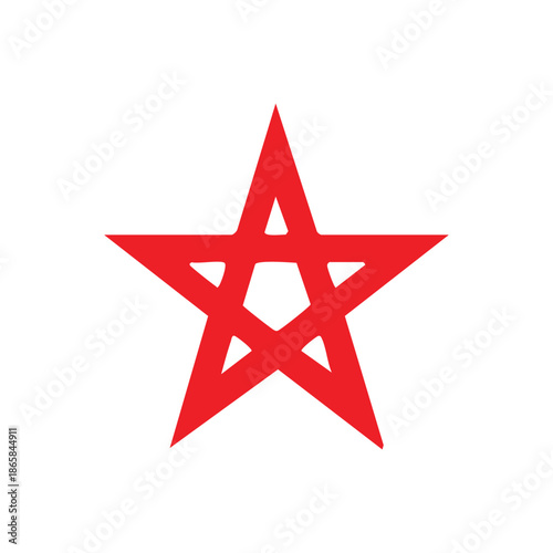 Red Pentagram Vector Illustration