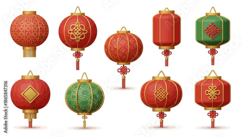 A vibrant collection of traditional Asian decorative lanterns, perfect for cultural celebrations and festive home decorations. Featuring intricate patterns and classic designs for holiday cheer
