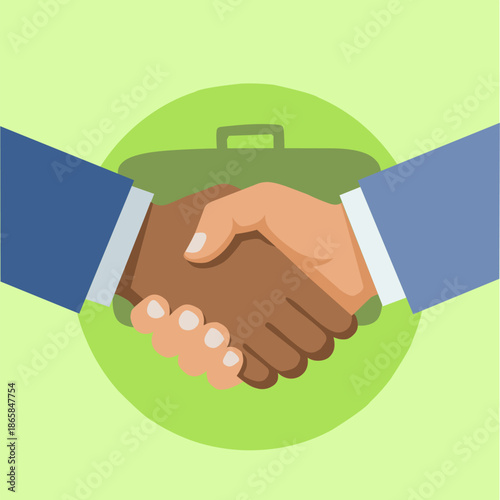 ​Corporate partnership and agreement concept. Business handshake illustration symbolizing successful deal, teamwork, and negotiation.