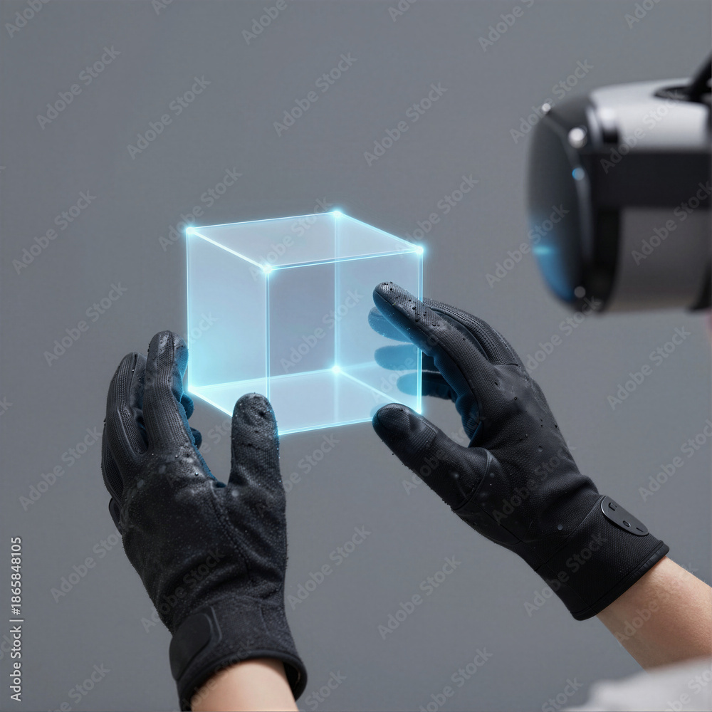 Virtual Reality Gloves and Holographic Cube