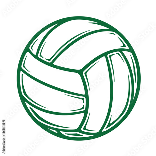 Green volleyball ball icon graphic illustration isolated on white background for sports design