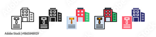 Corporate Law Multiple Style Icon Set Collection. 