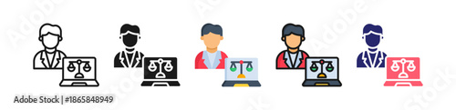 Law Firm Multiple Style Icon Set Collection. 