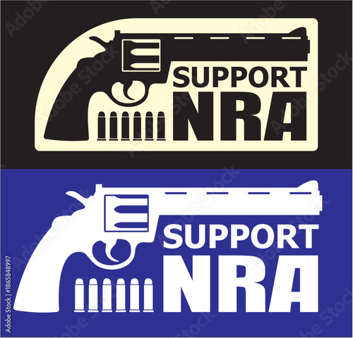 NRA Support Warning Sign with a large revolver