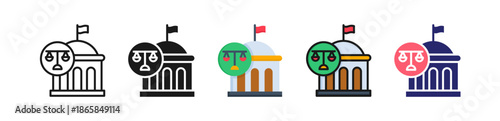 Legislation Multiple Style Icon Set Collection. 