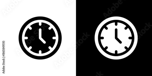 目盛入りの時計アイコン 時間・時刻を表すシンプルなUIベクター