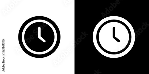 ライン入りの時計・時間のアイコン