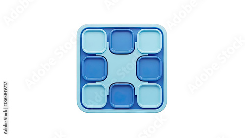 Square Compartment Tray with Blue Tones