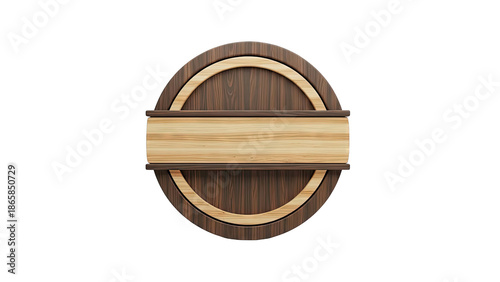 Wooden Circle Emblem with Horizontal Plank