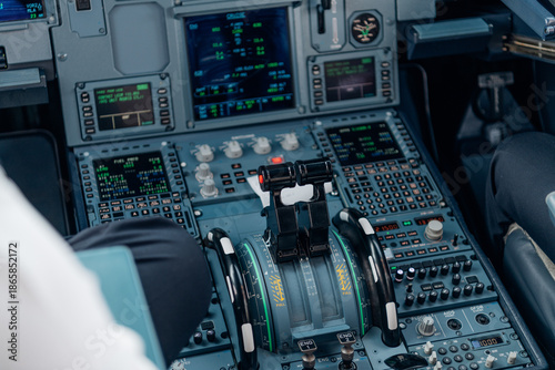 Wallpaper Mural Close-up of aircraft throttle and control panel Torontodigital.ca