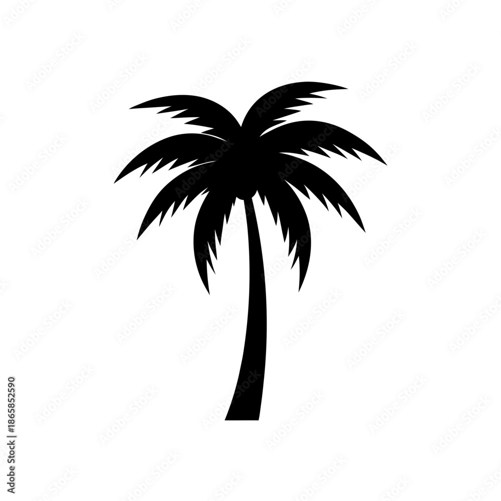Obraz premium Single palm tree silhouette